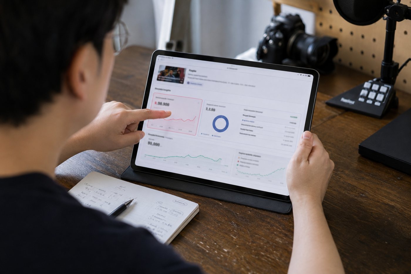 Facebook Content Monetization에서 전체 조회수보다 적은 Qualified View와 제외 사유, 예상 수익률을 순서대로 확인하는 과정