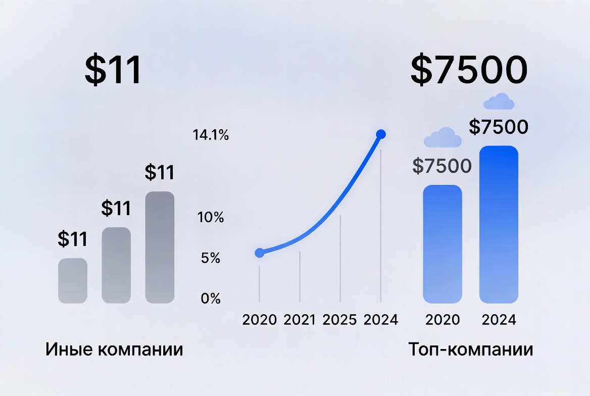Компании тратят на ИИ по $7500 в месяц на каждого сотрудника. Но люди пока всё равно дороже