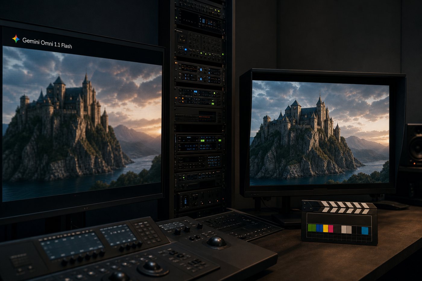 Gemini Omni 1.1 Flash의 720p 렌더를 별도 단계에서 4K로 업스케일하는 과정