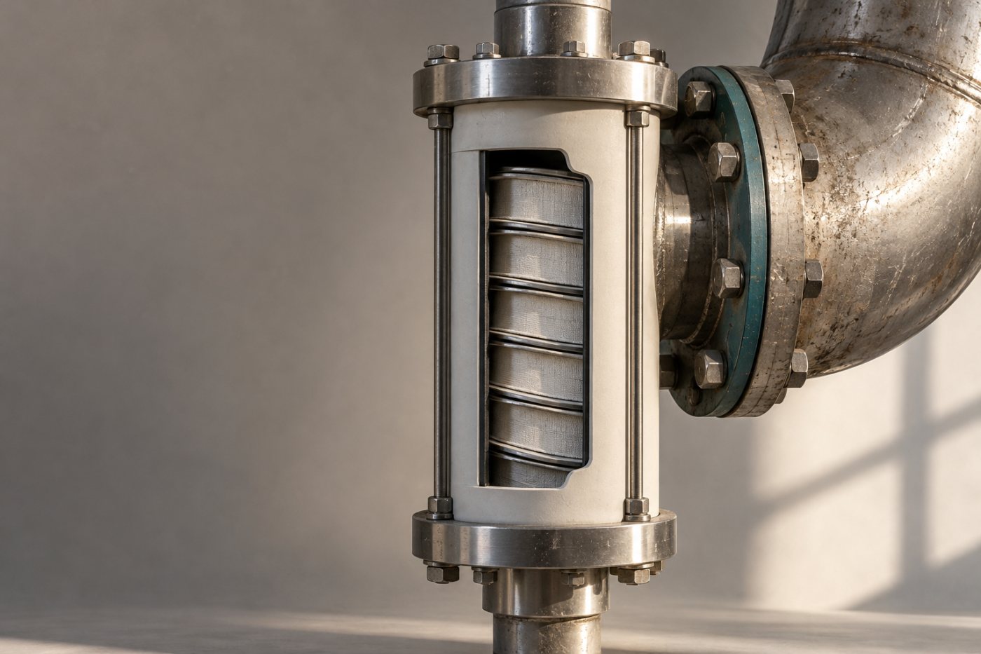 UniSieve-Membransystem an einer industriellen Emissionsquelle für die CO₂-Abscheidung.