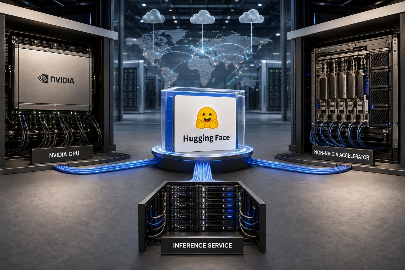 Hugging Face پر ایک model کے لیے مختلف clouds، inference providers اور accelerators کا برقرار انتخاب