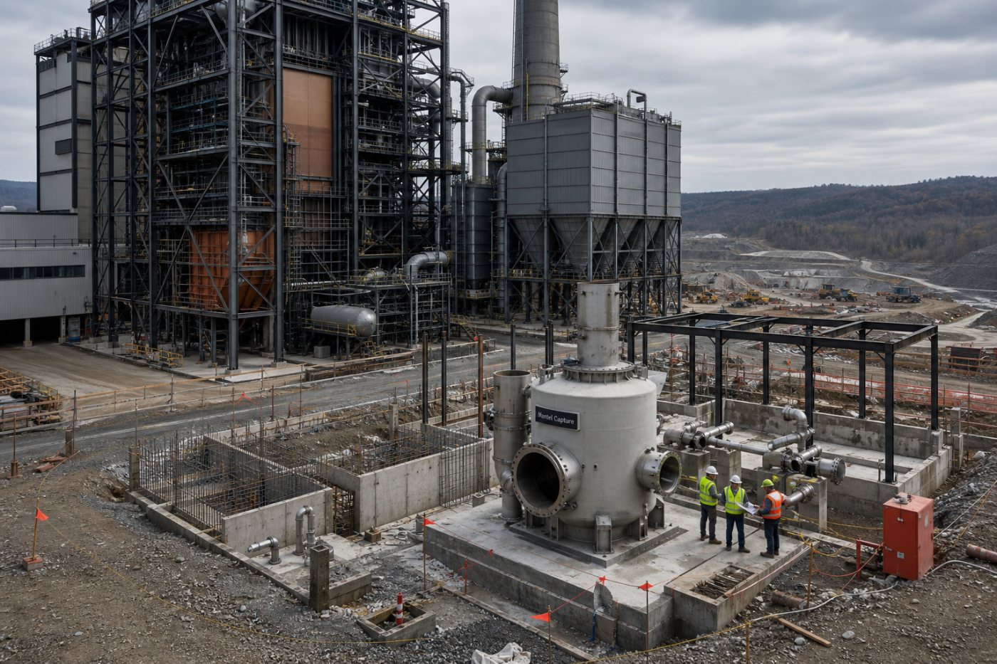 Integração planejada do sistema da Mantel às caldeiras do West Virginia Energy Campus ainda em fase de engenharia.