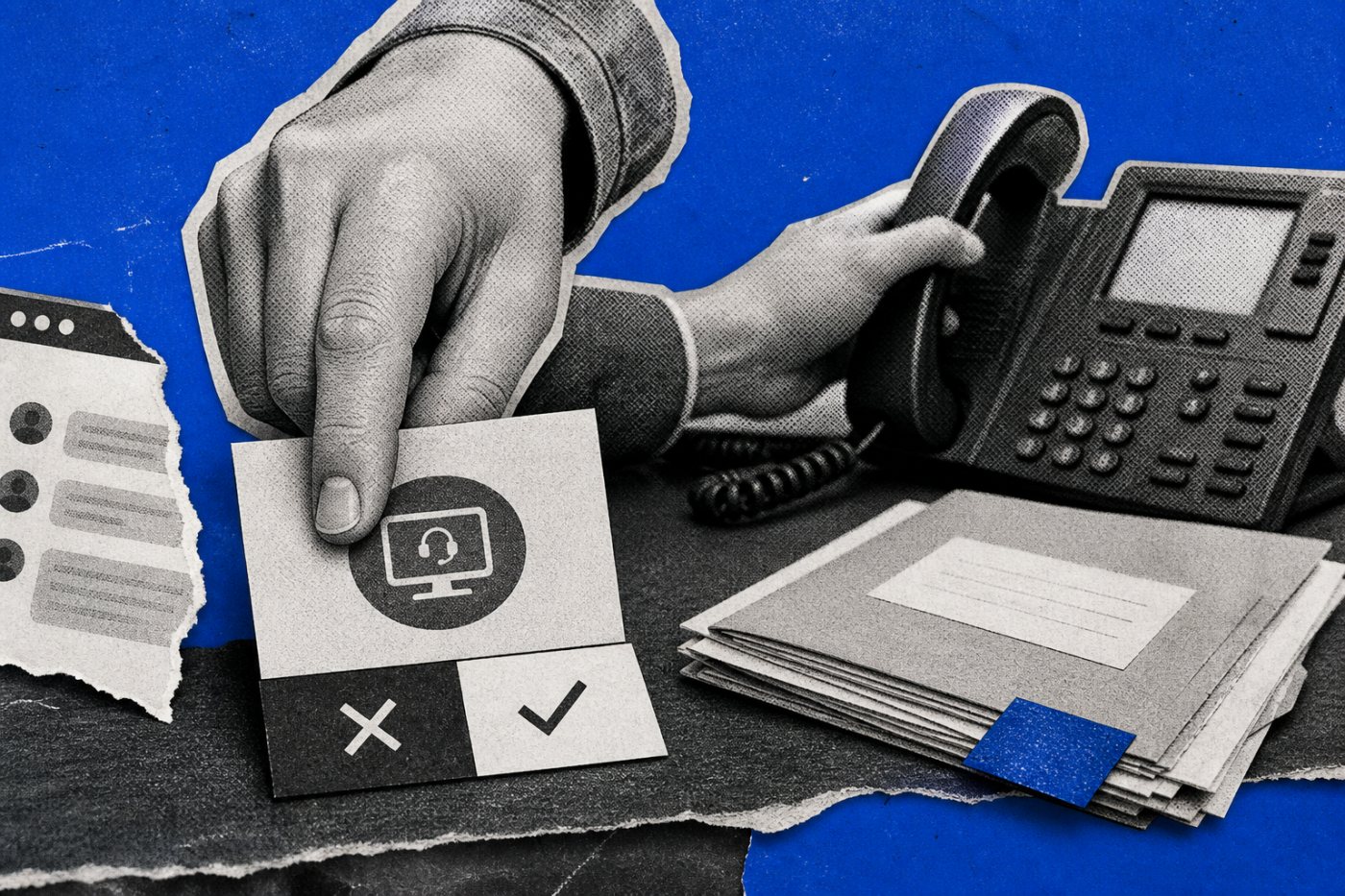 Un empleado interrumpe el contacto externo de Teams y valida la solicitud mediante la mesa de ayuda interna.