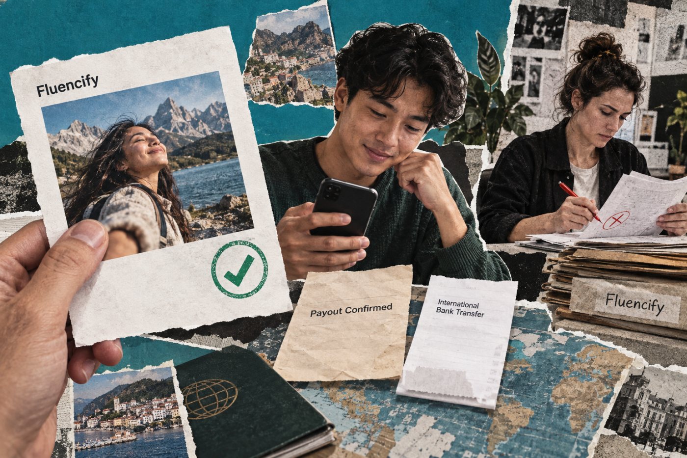 Une campagne Fluencify passe de la validation du contenu au paiement international du créateur.