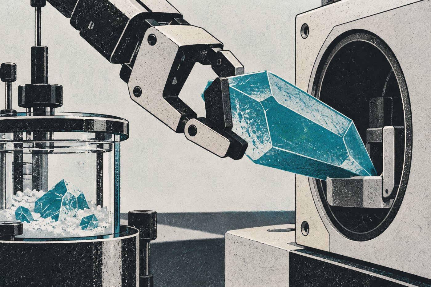 Laboratorijski postopek za anorganske kristalinične materiale poveže avtomatiziran poskus z merjenjem lastnosti.