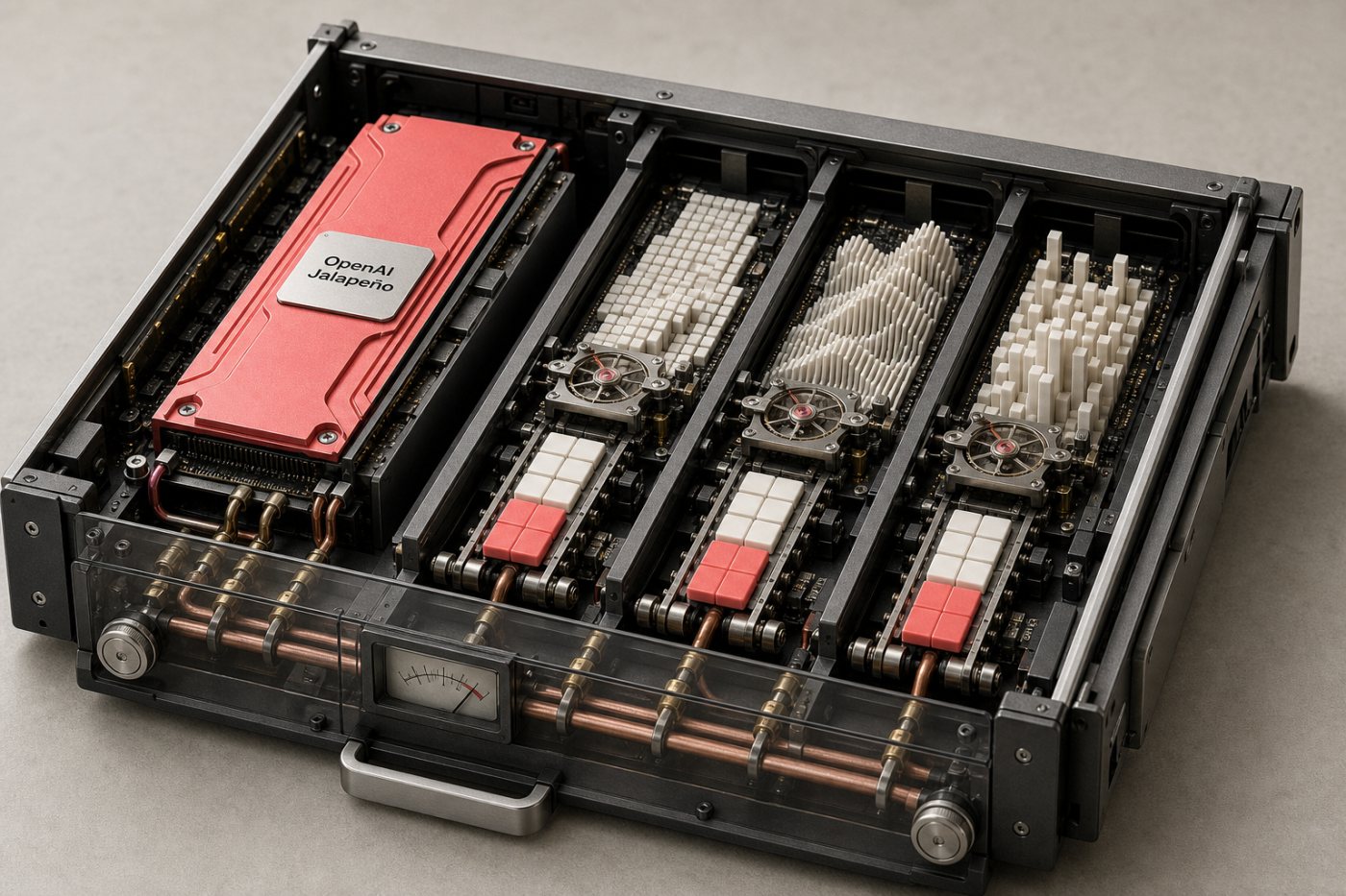 OpenAI Jalapeño runs three disclosed language models while throughput, latency and rated power are compared.