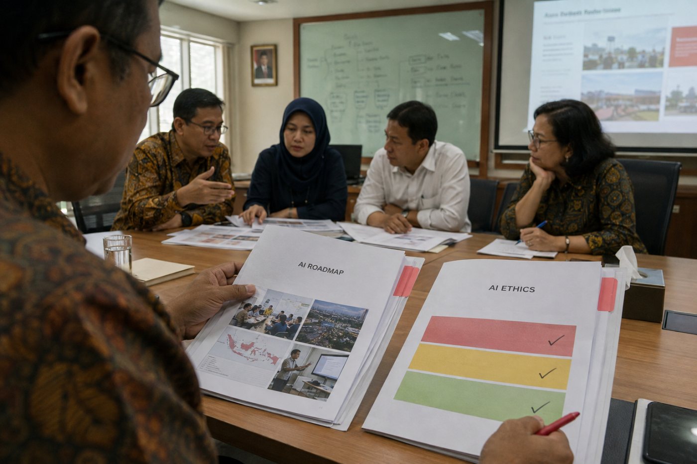 Perwakilan lintas lembaga membahas peta jalan, etika, inovasi, riset, dan mitigasi risiko AI.