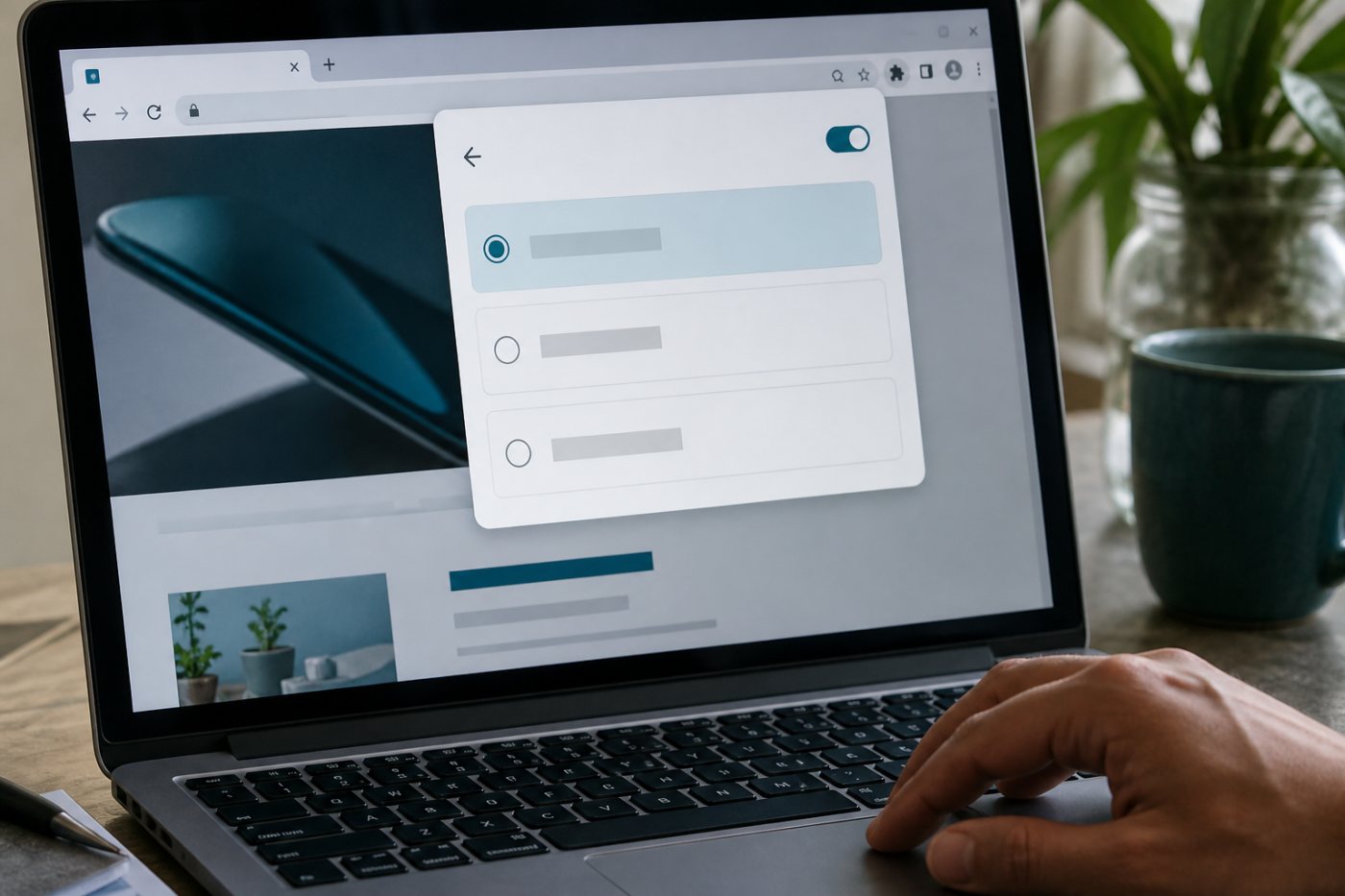 Chrome एक्सटेंशन की क्लिक पर, वर्तमान साइट और सभी साइटों पर पहुँच के अलग परिणाम