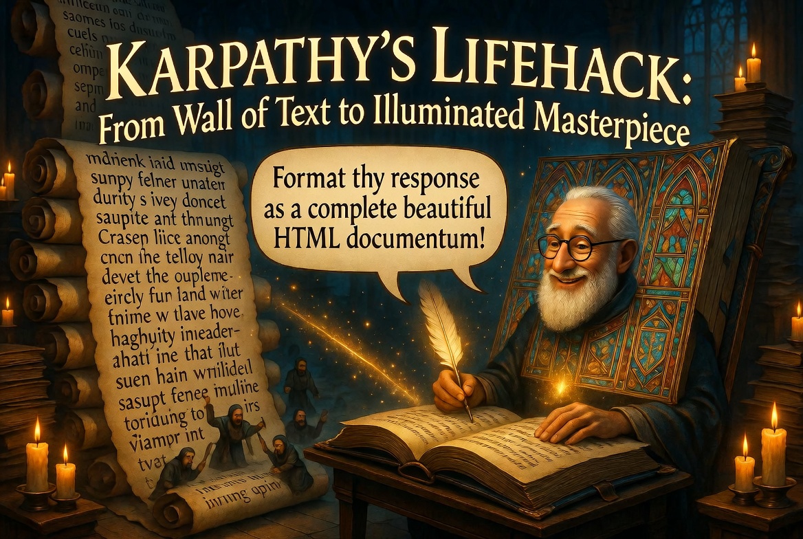 “Enough with the Walls of Text” — Andrej Karpathy’s Simple Lifehack: Just Ask AI for HTML