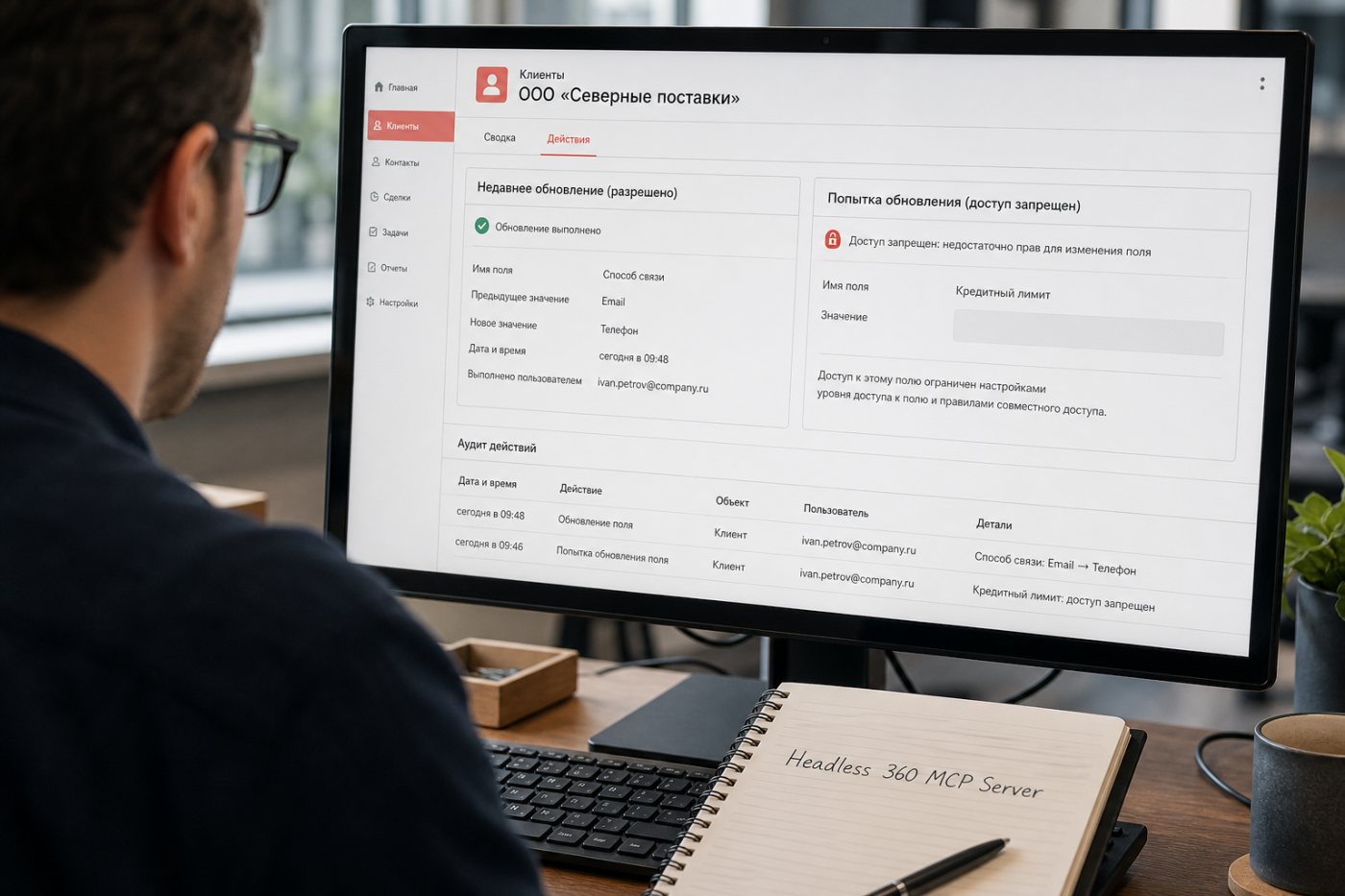 Агент Salesforce выполняет разрешённое изменение, но не получает доступ к закрытому полю