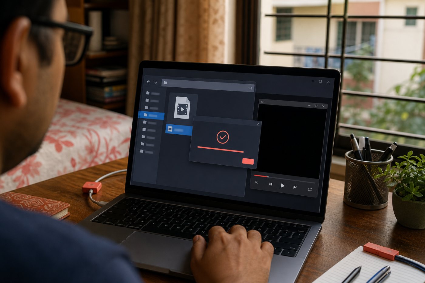 ডাউনলোড করা ভিডিওর extension, প্রকৃত file type ও নিরাপত্তা scan মিলিয়ে দেখা