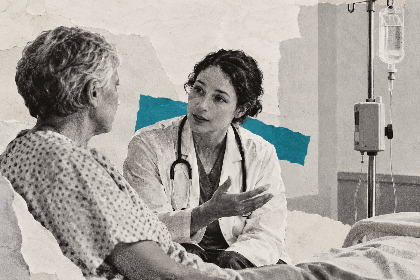 En kliniker vurderer en patient, før en behandlingsbeslutning med hjælp fra Claude føres ud i livet.