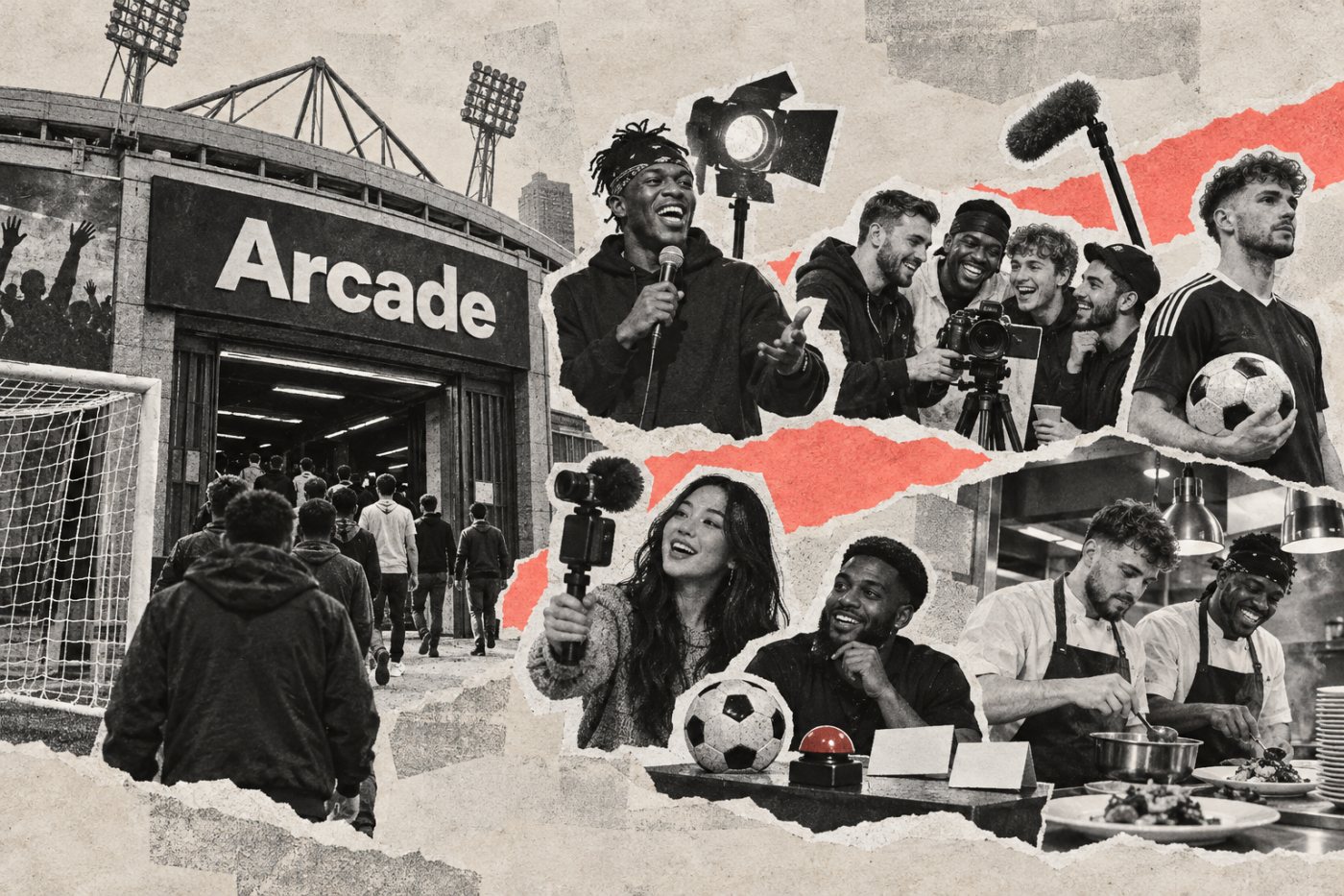 Os Sidemen permanecem como núcleo da Arcade enquanto criadores de comédia, esporte, entretenimento coletivo e gastronomia ampliam o elenco.