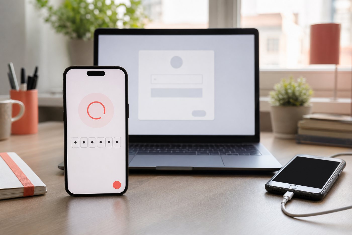 A fresh Google Authenticator code is tested on the replacement phone before the old phone is erased.