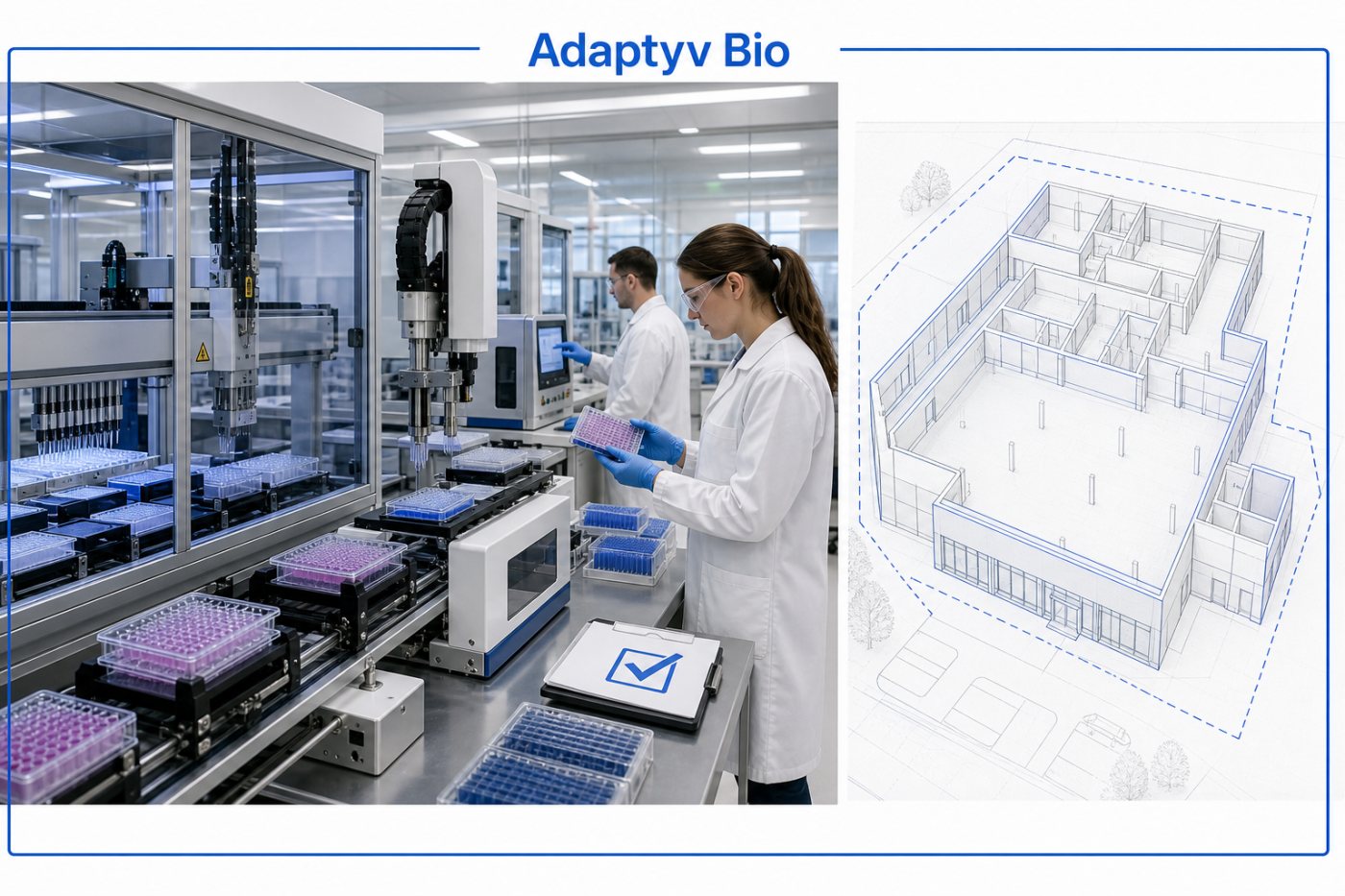 Ekspansi kapasitas Adaptyv Bio di Lausanne disertai persiapan laboratorium baru di London yang belum beroperasi.