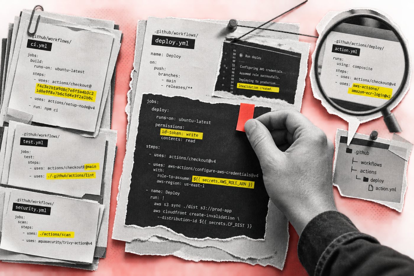 GitHub Actions dependencies are inventoried by reference type and by access to secrets or privileged jobs.