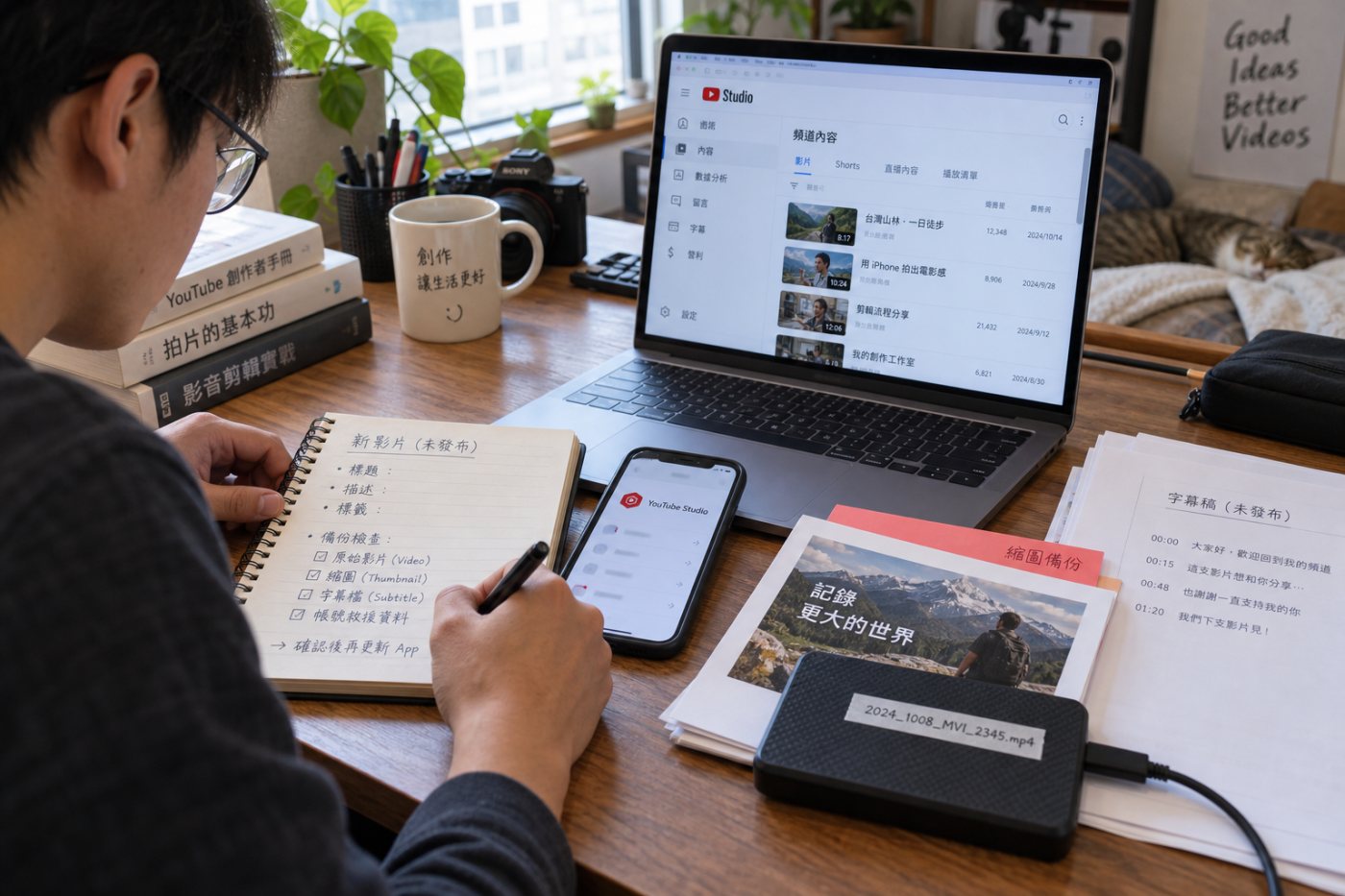 升级旧版YouTube Studio前保存未发布信息、原始视频、缩略图和字幕资料