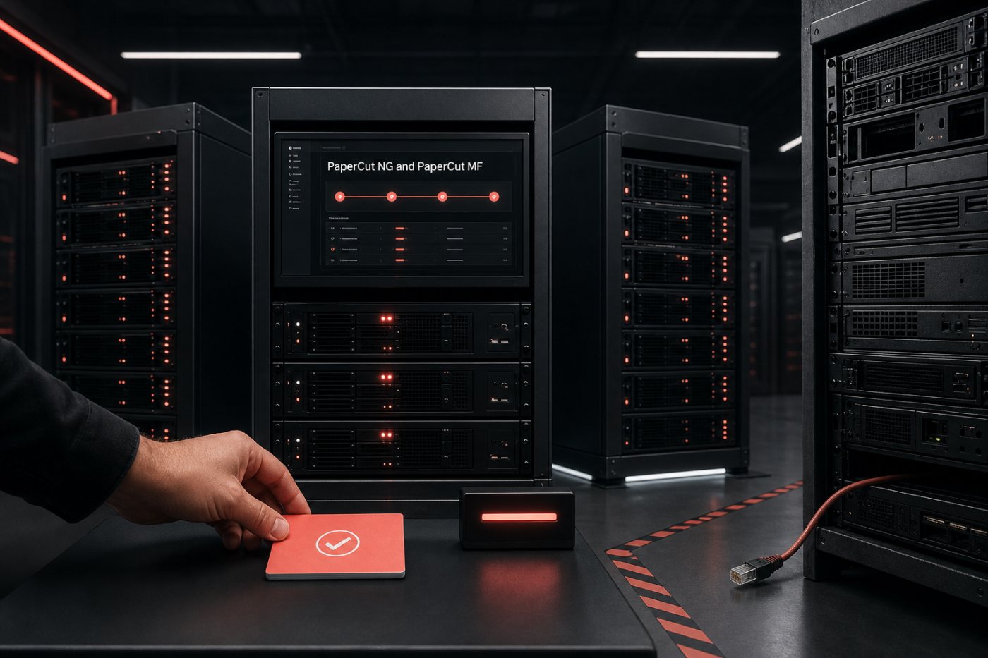 Versionsprüfung für PaperCut NG/MF: Release 2 wird auf Version 24 bis 26 verteilt, ältere Server bleiben bis zum Upgrade isoliert.