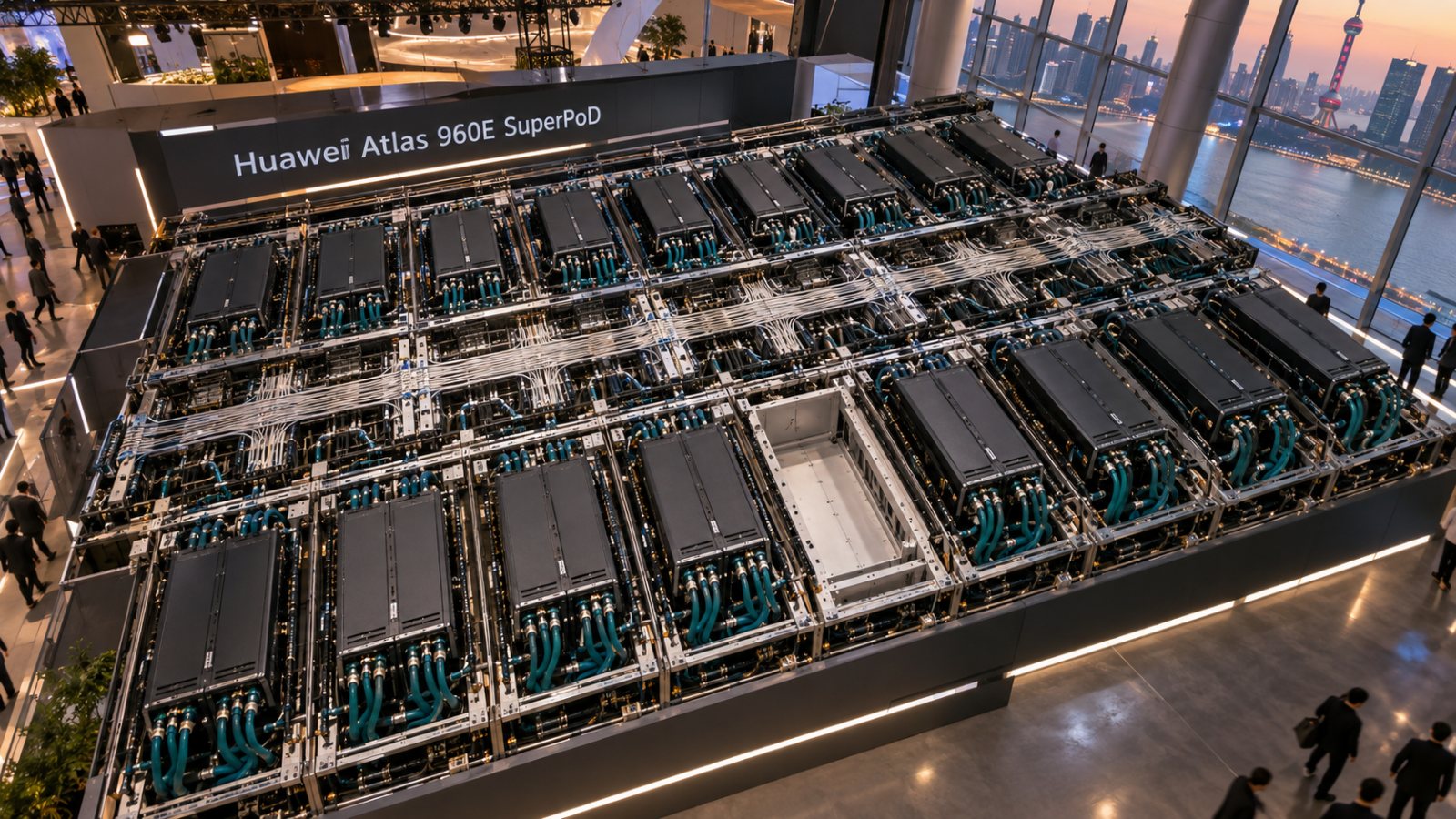 Atlas 960E يجمع 4096 مسرّع AI: أرقام Huawei ما زالت بلا اختبار مستقل