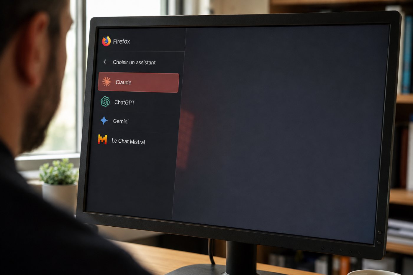 Firefox propose Claude, ChatGPT, Gemini et Le Chat Mistral dans sa barre latérale.