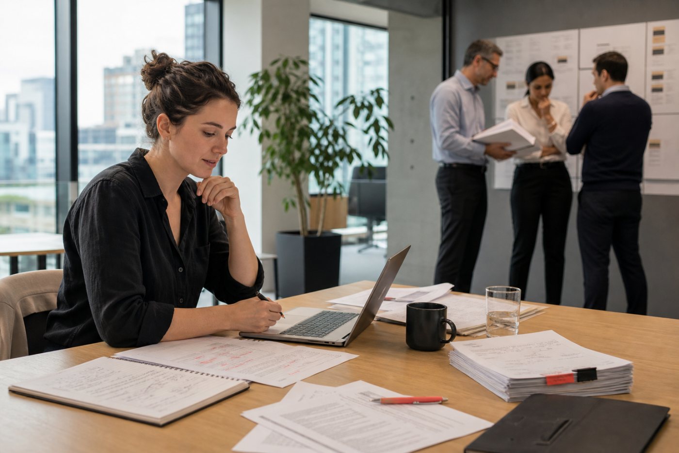An employee reports faster AI-assisted work while company-level EBIT attribution remains broadly unchanged.