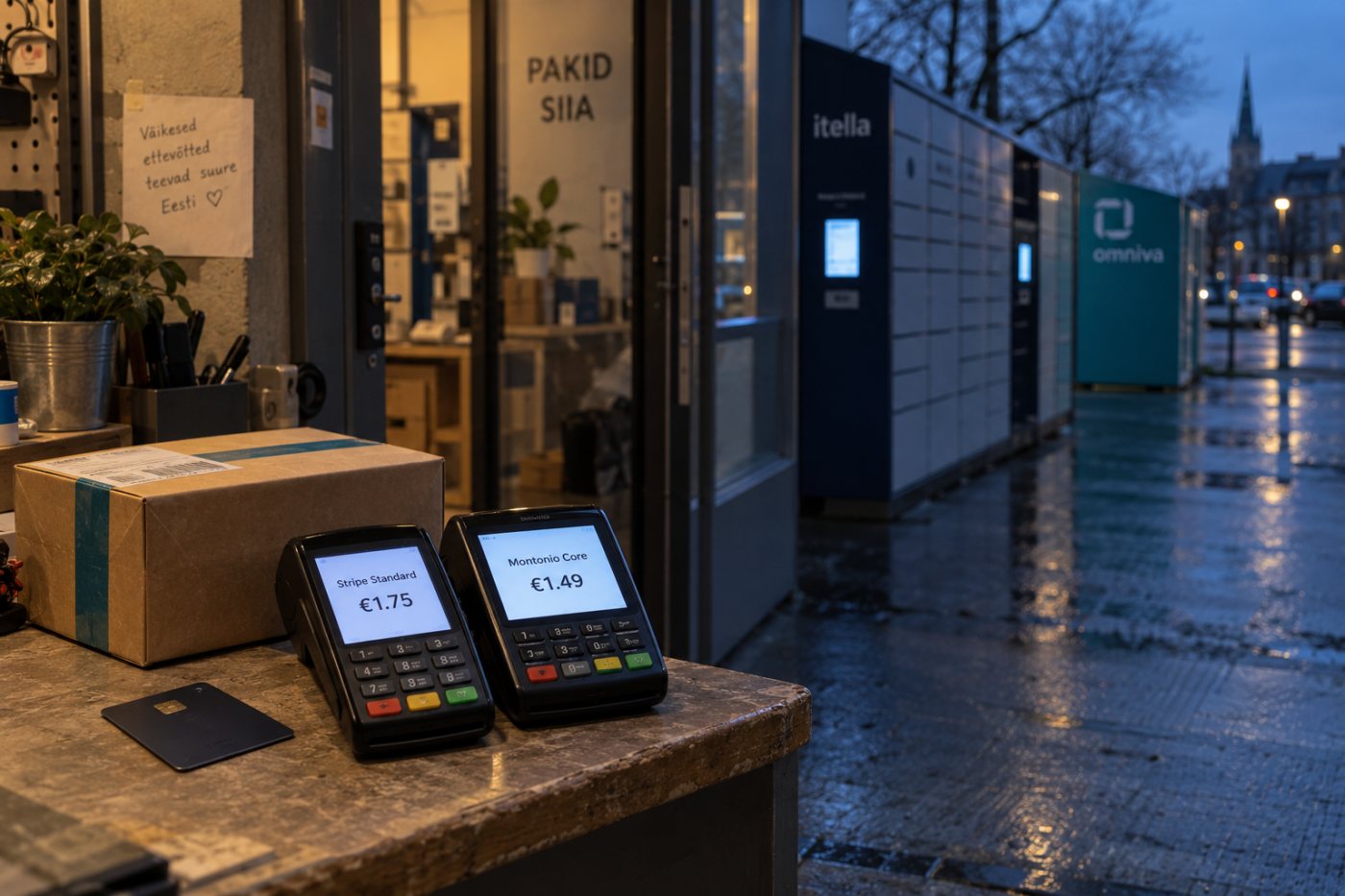 Sama 100-eurose e-poe ostu EL-i tarbijakaardi tasu on Stripe’i standardhinnaga 1,75 eurot ja Montonio Core’i hinnaga 1,49 eurot.