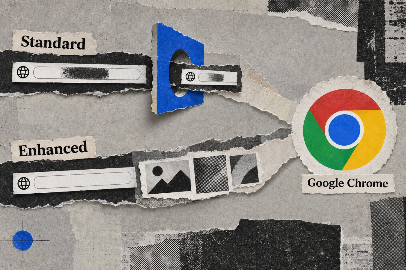 Chromeov Standard prikriva dio URL-a pri provjeri, dok Enhanced Googleu šalje više podataka o stranici.