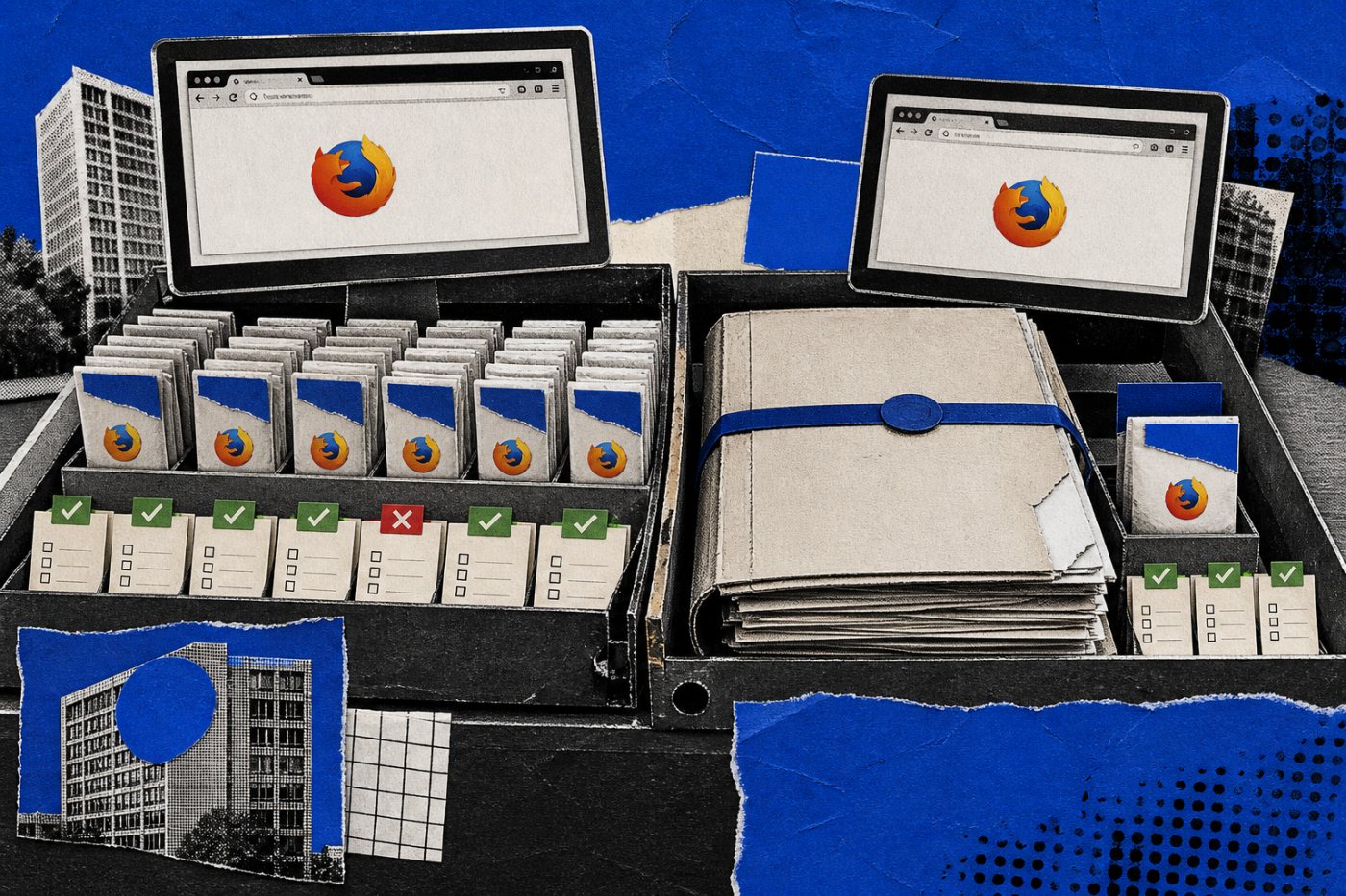 Сравнение двухнедельного развёртывания обычного Firefox с годовым циклом крупных изменений Firefox ESR.
