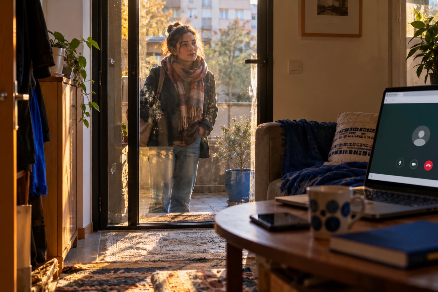 Un invitat fără cont așteaptă aprobarea gazdei pentru a intra din browser într-un apel WhatsApp.
