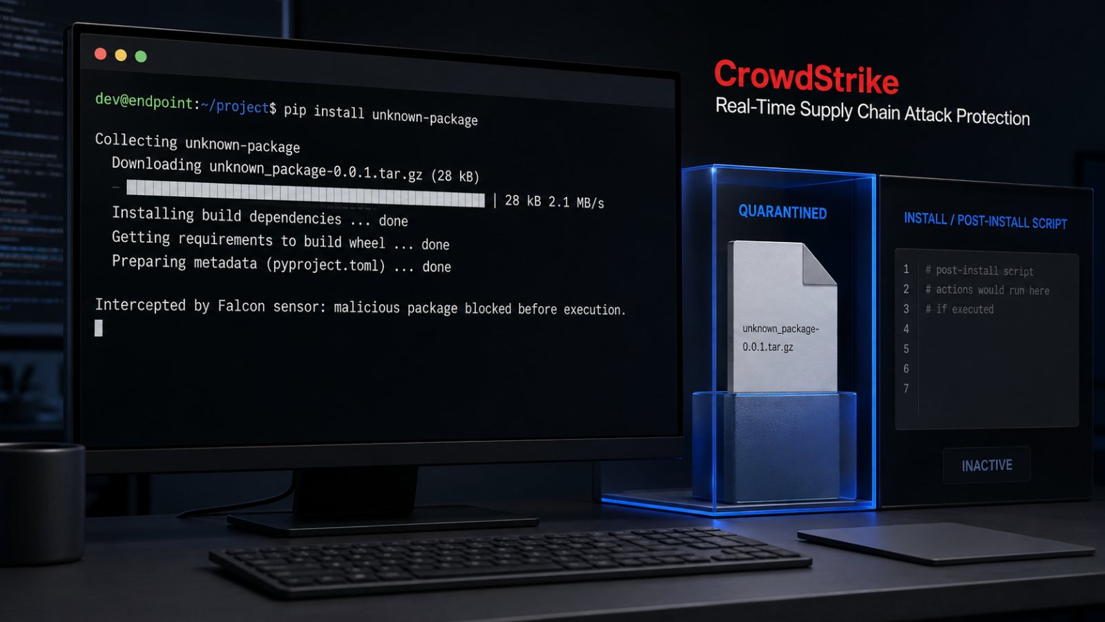 CrowdStrike가 npm·PyPI 다운로드를 가로막는다…악성 코드 실행 전 차단