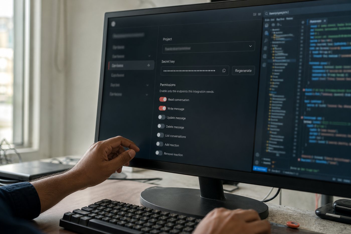 Cursor chat کے لیے الگ OpenAI project key محدود اختیارات کے ساتھ بنائی جا رہی ہے