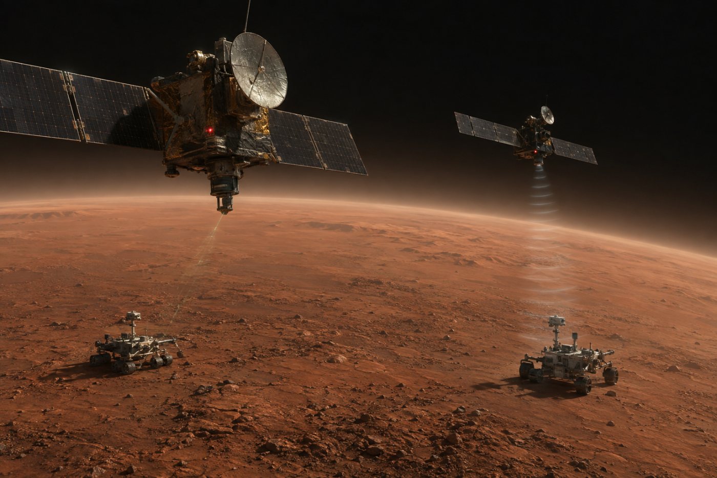 Mars Odyssey y Mars Reconnaissance Orbiter mantienen tareas científicas y de retransmisión para los rovers actuales.