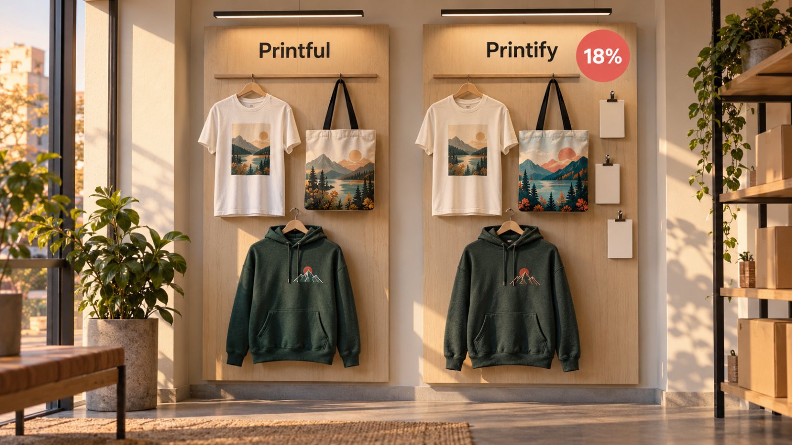 Printful או Printify: חיסכון של 18% עלול לקנות פחות עקביות