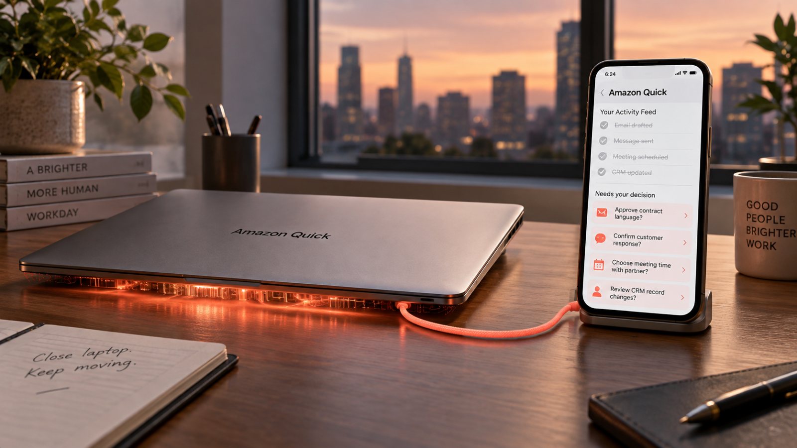 Amazon Quick은 노트북을 닫아도 일한다…판단할 항목만 다시 올린다