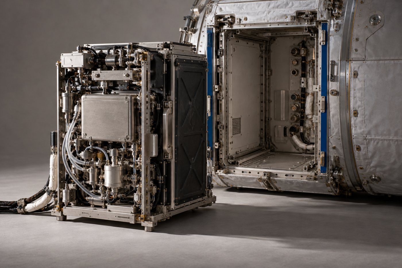 Emplacement du FSL dans Columbus, destiné à être libéré pour l’ESA X-Ray Facility après le retrait du laboratoire.