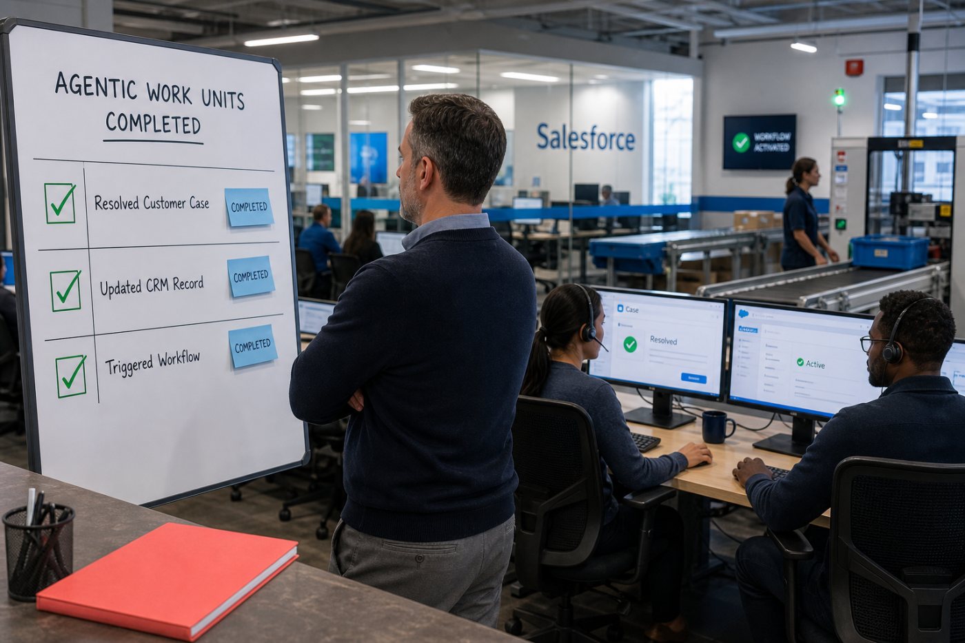 Salesforce counts production AI tasks as Agentic Work Units separately from subscription ARR.