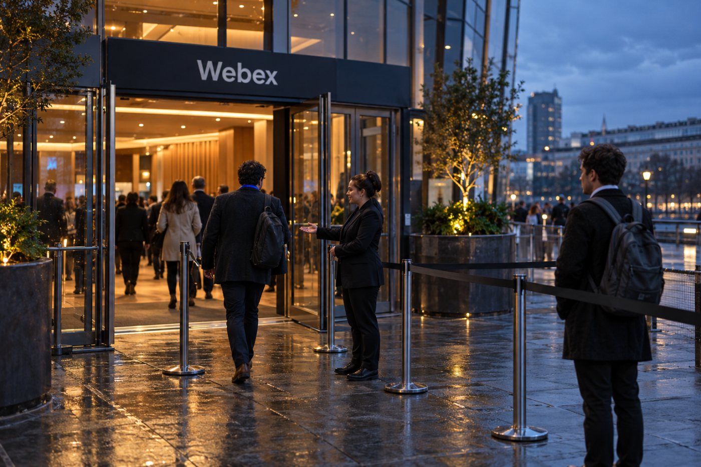 Webex kann den Zugang externer Gäste zu Besprechungen nach zentral festgelegten Regeln begrenzen.