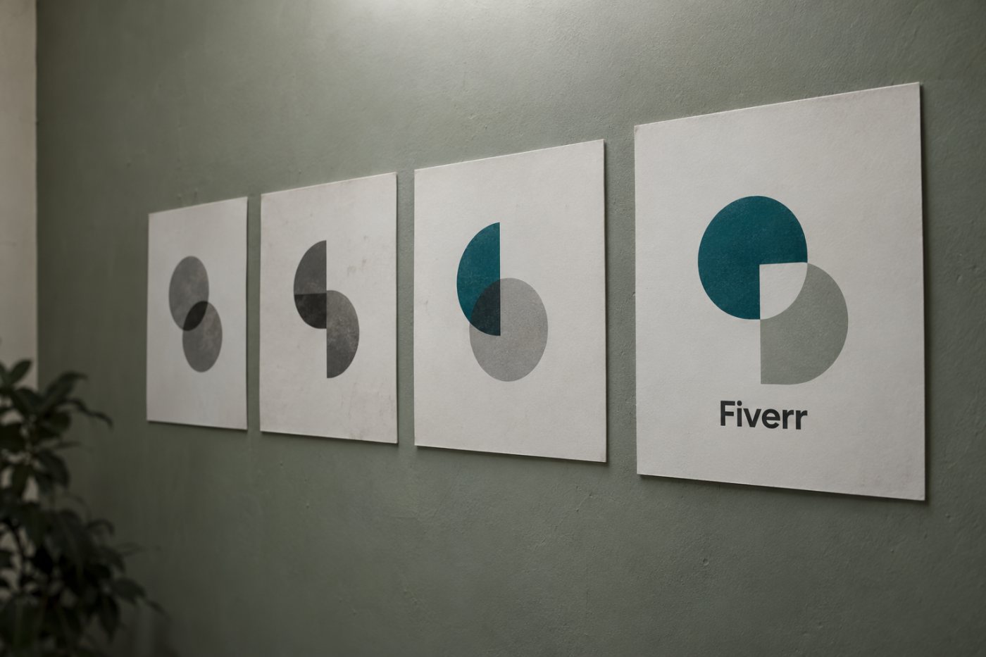 Fiverr-ийн багц ажилд засвар нэмэгдэхэд эцсийн үр дүнд хүрэх ажил хэрхэн өсөхийг харуулсан логоны хувилбарууд