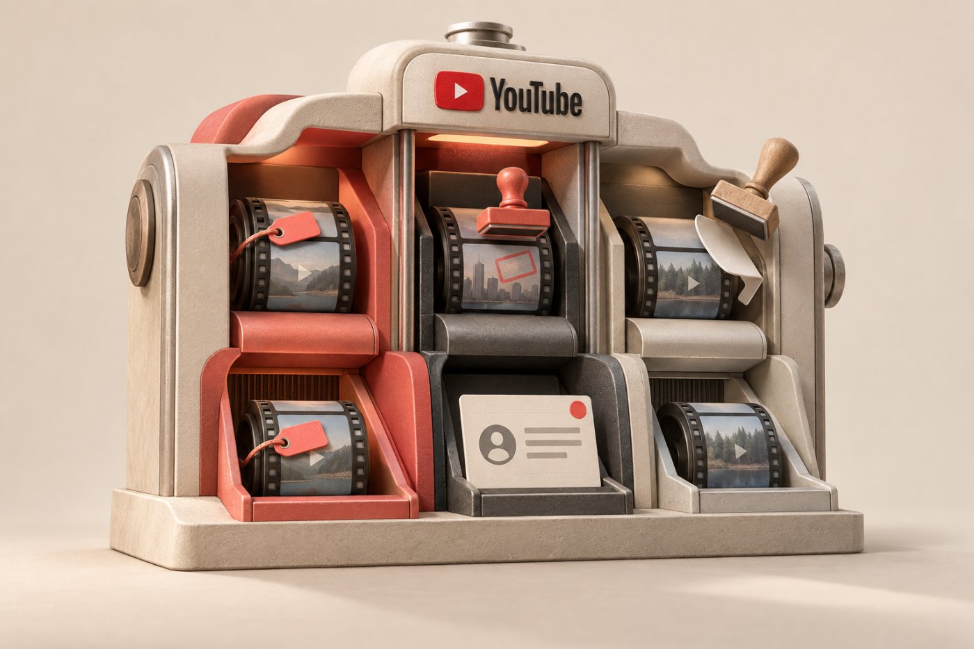 Tres rutas para un vídeo en YouTube: declaración voluntaria, detección automática y corrección de una etiqueta errónea.