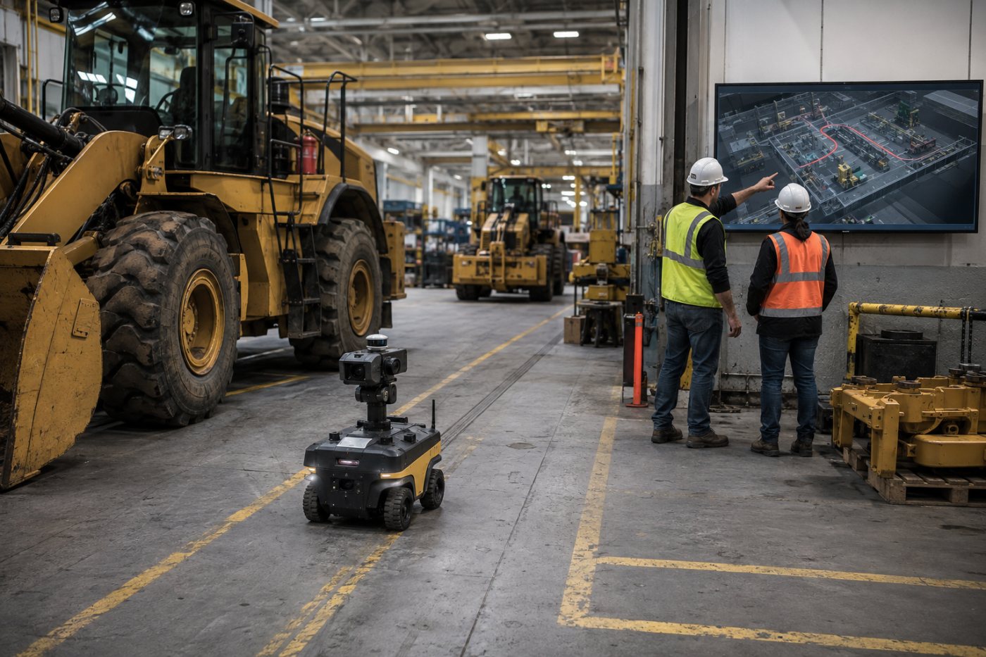 Robotun topladığı güncel saha koşulları tesisin dijital ikizine aktarılıyor.