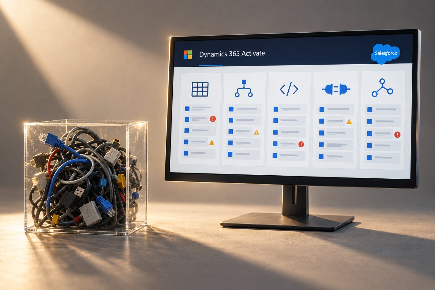 Dynamics 365 Activate categorizes Salesforce objects, workflows, code, integrations and dependencies during migration discovery.
