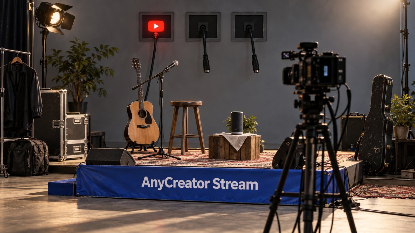 AnyCreator Stream में कमाई एक जगह—अभी केवल YouTube Live जुड़ा