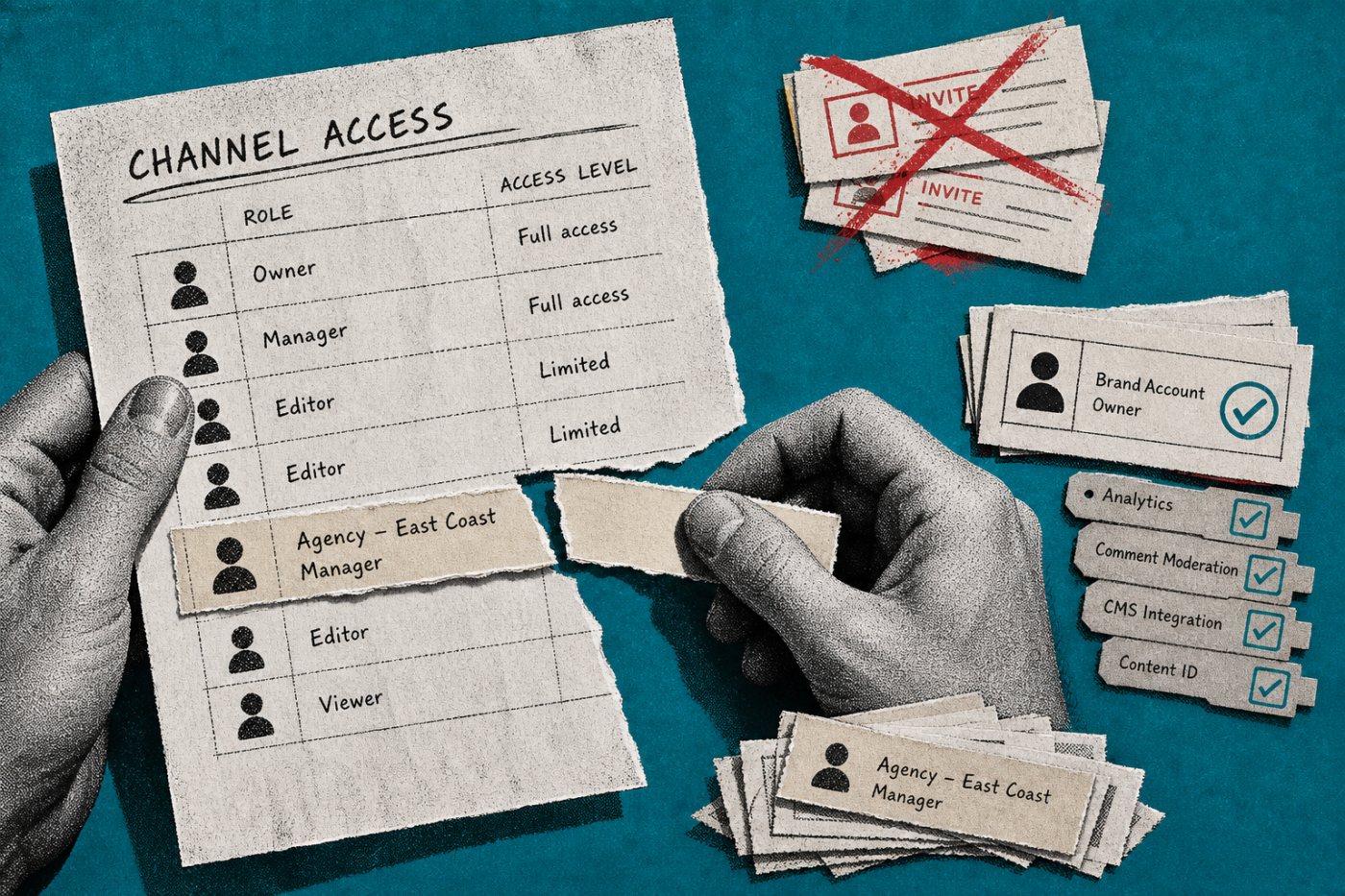 एजेंसी हटाते समय YouTube Studio की पहुँच समाप्त करके Brand Account स्वामित्व अलग से जाँचा जाता है