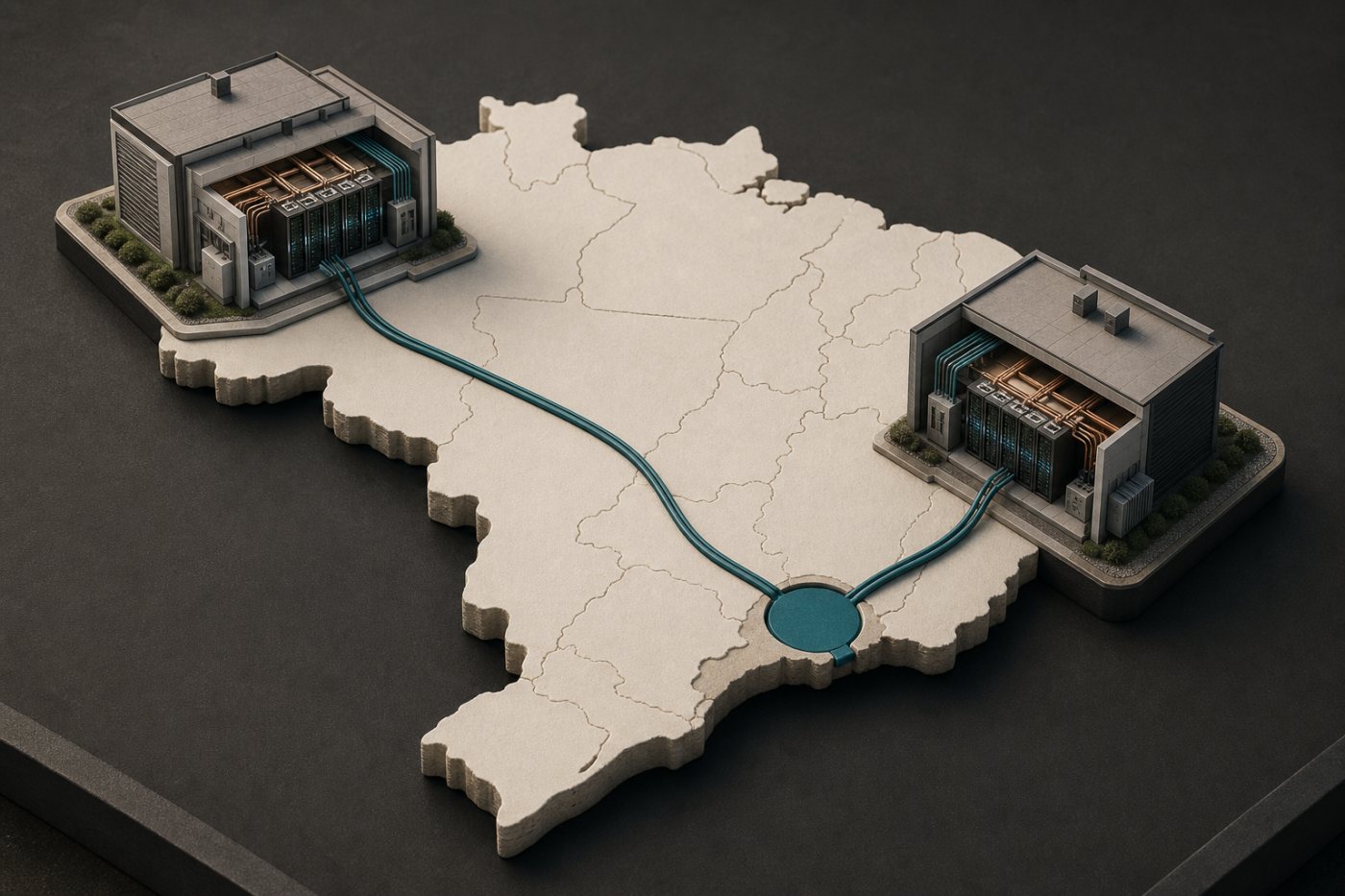 Região lógica Brasil (São Paulo) da Alibaba Cloud sustentada por dois ambientes de data center separados.