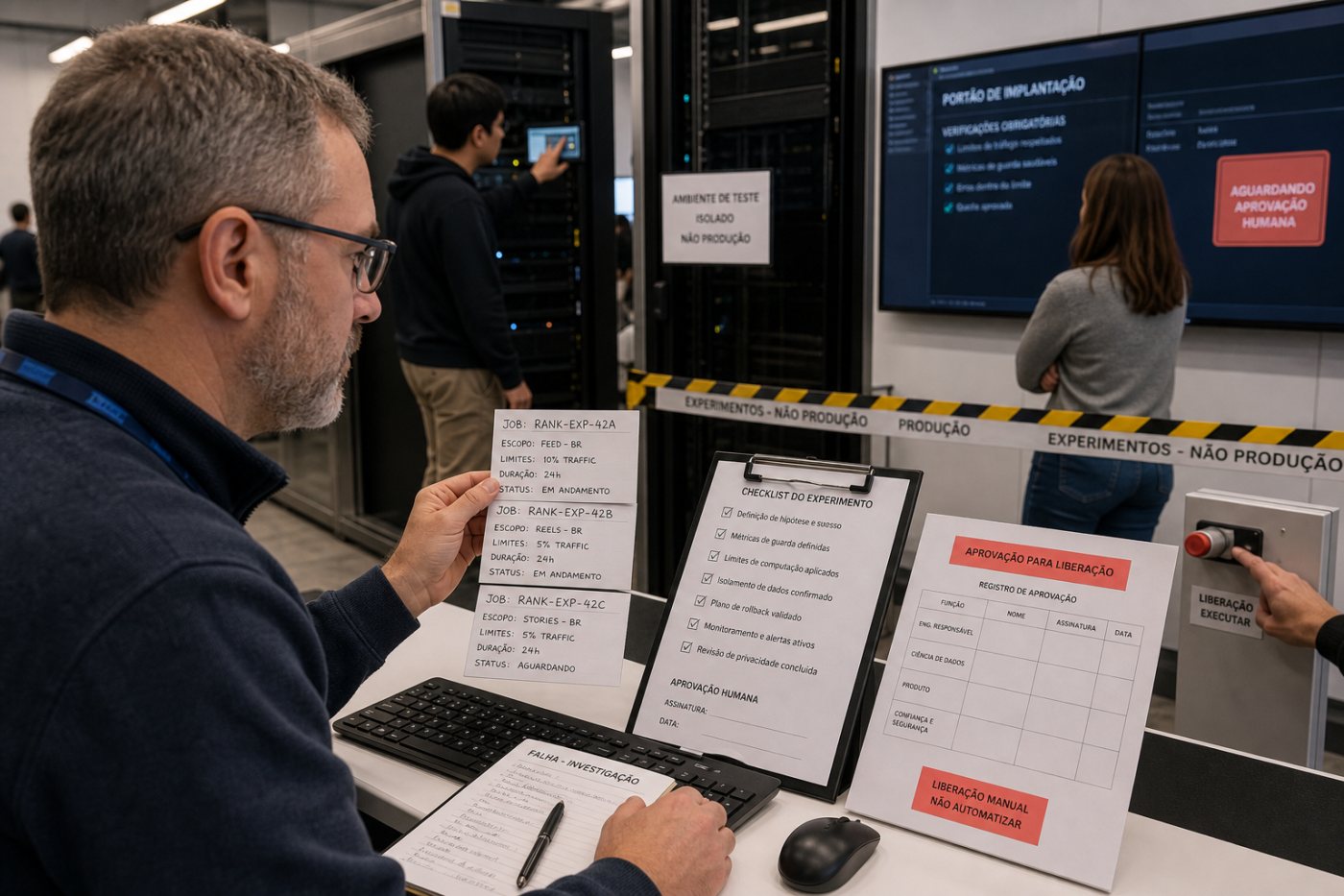Engenheiros da Meta supervisionam o Ranking Engineer Agent em experimentos delimitados, com limites operacionais e aprovação humana antes da implantação.
