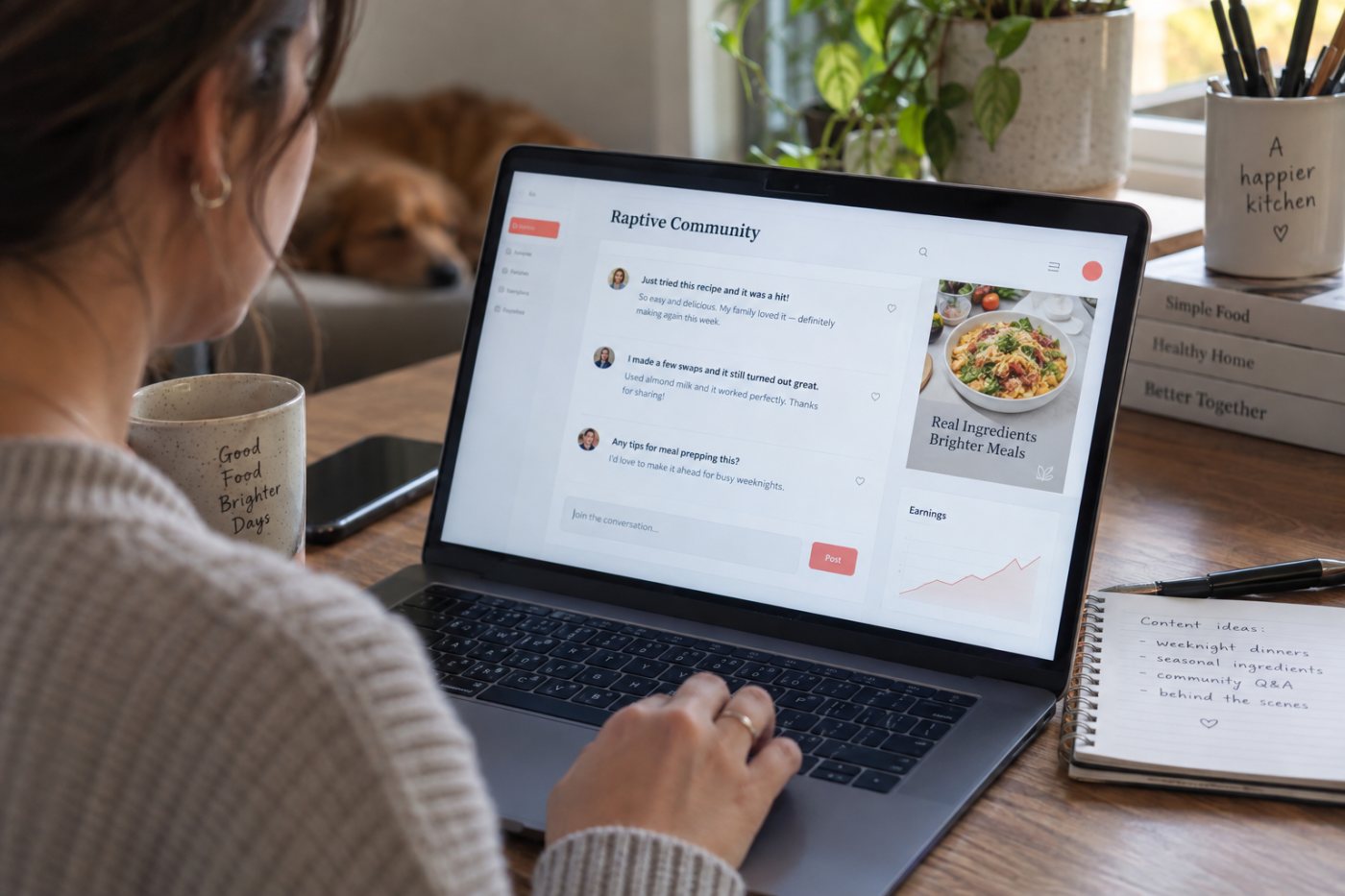 Raptive Community finance un espace gratuit par la publicité et partage les recettes avec le créateur.