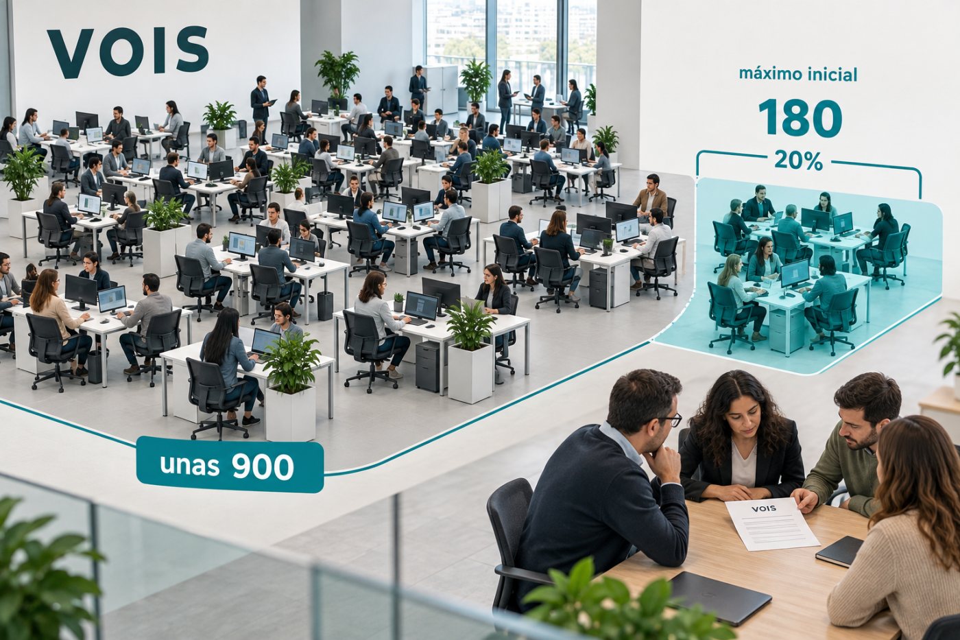 Representantes de la plantilla de VOIS examinan una propuesta inicial de hasta 180 puestos, todavía sin cifra definitiva.