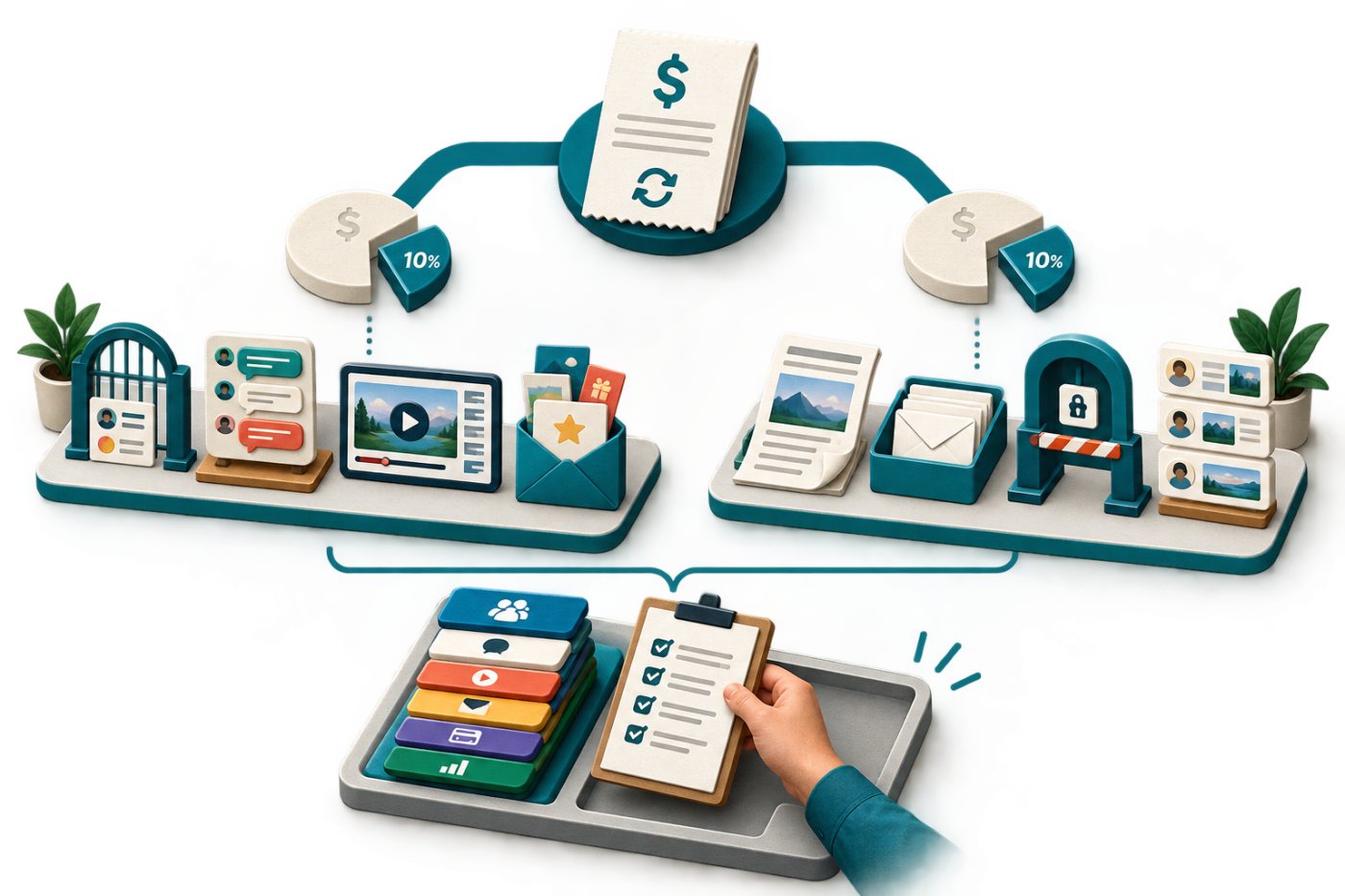 Revenue বাড়লে ১০% platform fee-এর নগদ খরচ ও বিকল্প fixed-cost tool stack-এর break-even তুলনা