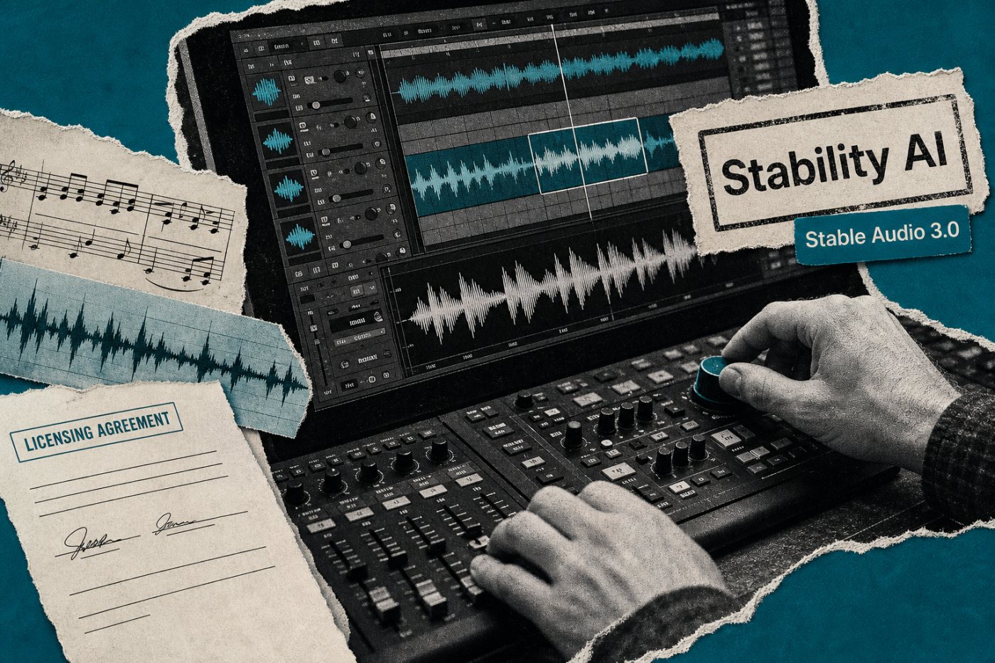 Stable Audio 3.0 integra material licenciado ao fluxo profissional de produção musical.