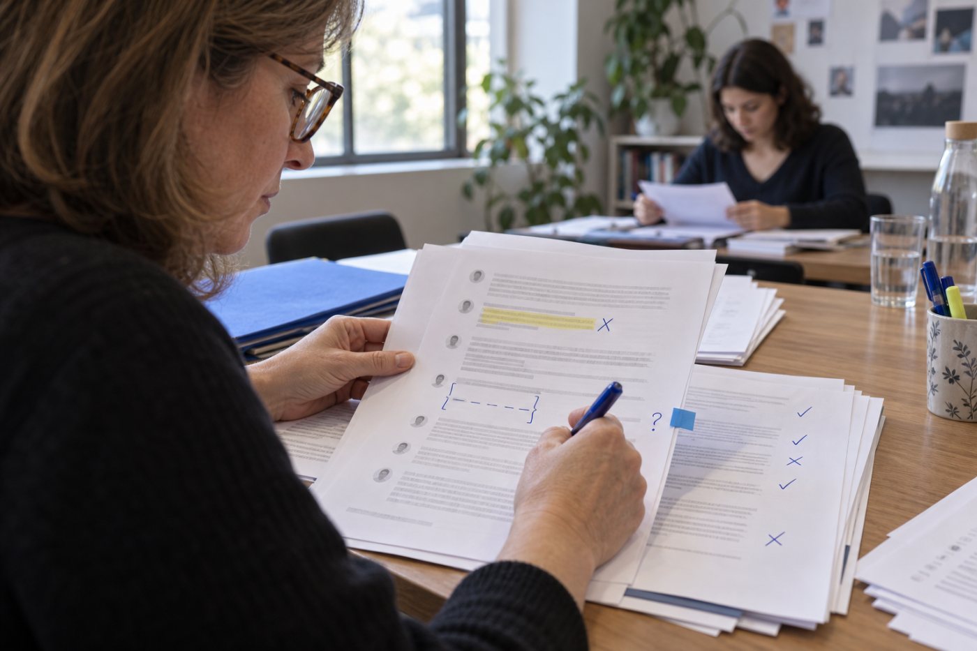 Contrôle qualité d’un échantillon d’entretiens automatisés avant transfert des cas ambigus à un humain.